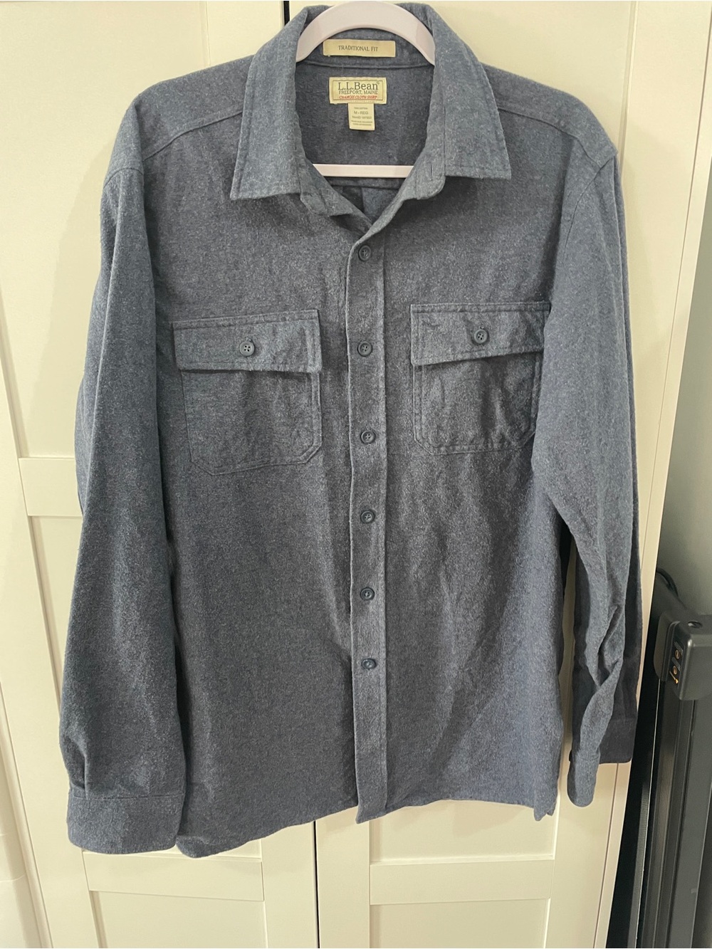 L.L. Bean Men's Gray Wool Button-Up Shirt Jacket Sz M